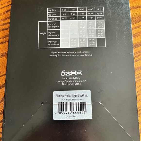 Black/Pink Flamingo Printed Pamela Mann Designer Legwear - Picture 3 of 3